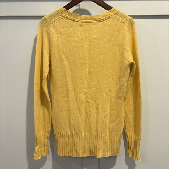 Y2K Old Navy Wool Blend Sweater Women Six Medium Butter Yellow Lambswool Angora - Picture 6 of 11